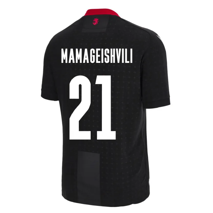 Danxen Hombre Camiseta Georgia Otar Mamageishvili #21 Negro 2ª Equipación 24-26 La Camisa