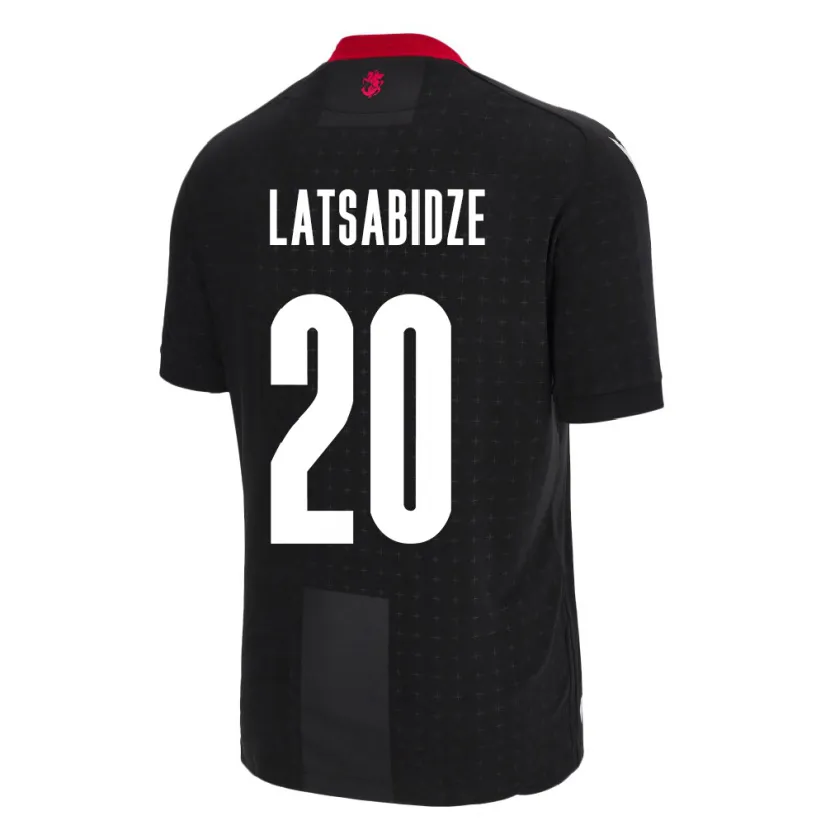 Danxen Hombre Camiseta Georgia Luka Latsabidze #20 Negro 2ª Equipación 24-26 La Camisa