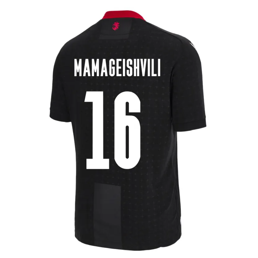 Danxen Hombre Camiseta Georgia Gizo Mamageishvili #16 Negro 2ª Equipación 24-26 La Camisa