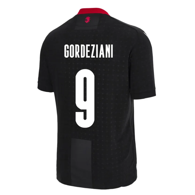 Danxen Hombre Camiseta Georgia Vasilios Gordeziani #9 Negro 2ª Equipación 24-26 La Camisa