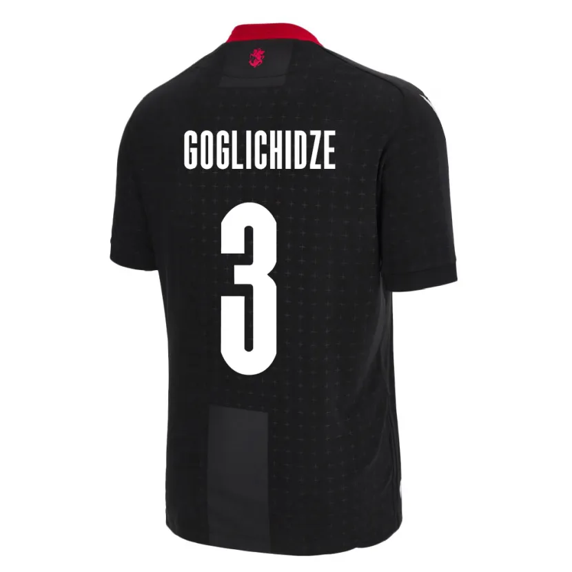 Danxen Hombre Camiseta Georgia Saba Goglichidze #3 Negro 2ª Equipación 24-26 La Camisa