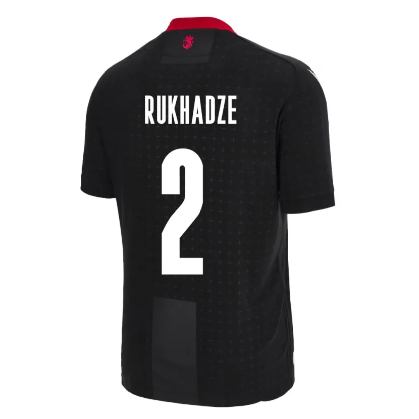 Danxen Hombre Camiseta Georgia Zurab Rukhadze #2 Negro 2ª Equipación 24-26 La Camisa