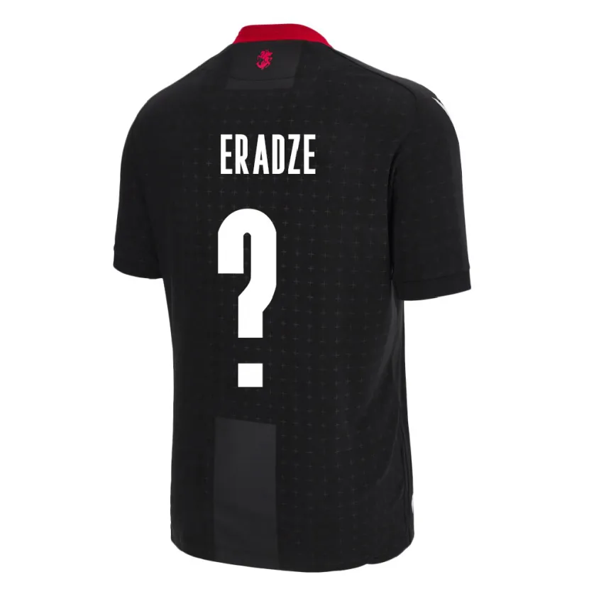 Danxen Hombre Camiseta Georgia Zurab Eradze #0 Negro 2ª Equipación 24-26 La Camisa