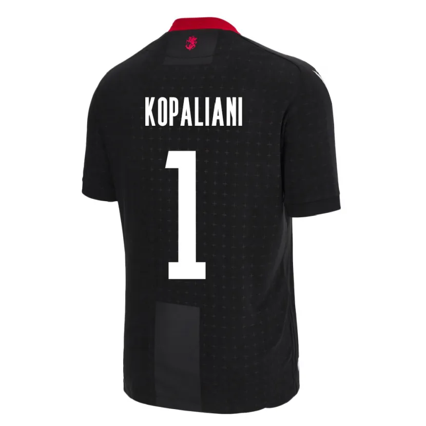Danxen Hombre Camiseta Georgia Soso Kopaliani #1 Negro 2ª Equipación 24-26 La Camisa