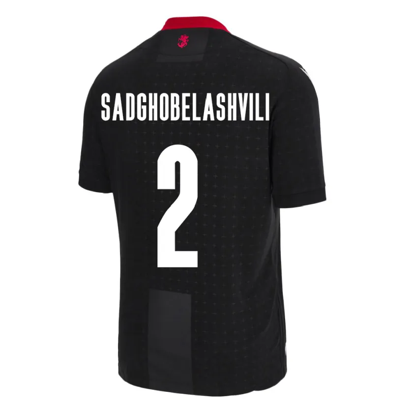 Danxen Hombre Camiseta Georgia Gela Sadghobelashvili #2 Negro 2ª Equipación 24-26 La Camisa