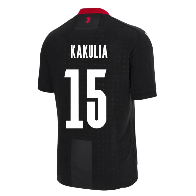 Danxen Hombre Camiseta Georgia Giorgi Kakulia #15 Negro 2ª Equipación 24-26 La Camisa