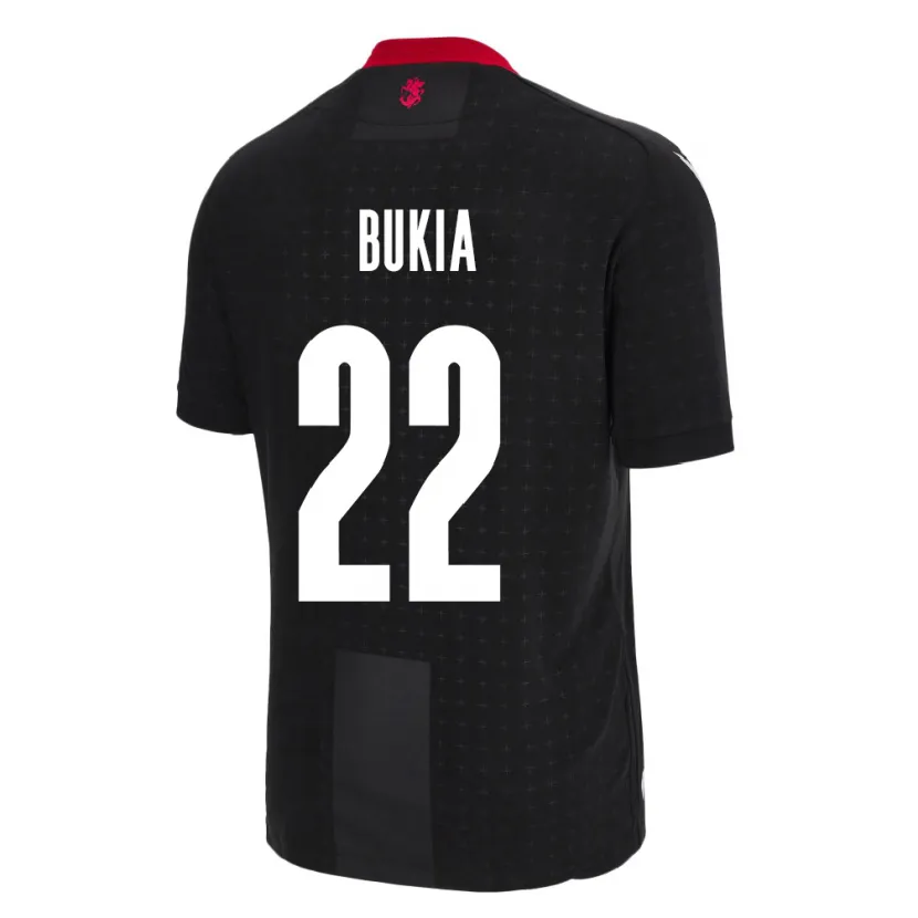 Danxen Hombre Camiseta Georgia Davit Bukia #22 Negro 2ª Equipación 24-26 La Camisa