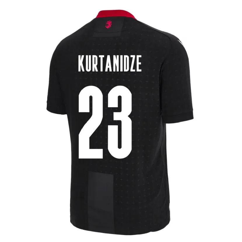 Danxen Hombre Camiseta Georgia Revaz Kurtanidze #23 Negro 2ª Equipación 24-26 La Camisa