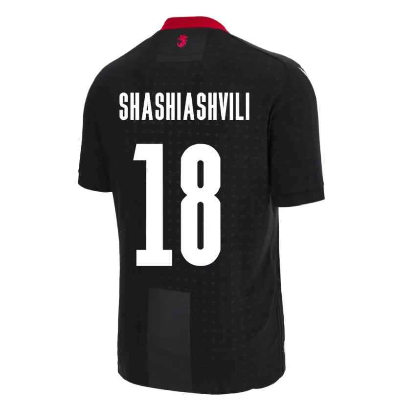Danxen Hombre Camiseta Georgia Luka Shashiashvili #18 Negro 2ª Equipación 24-26 La Camisa