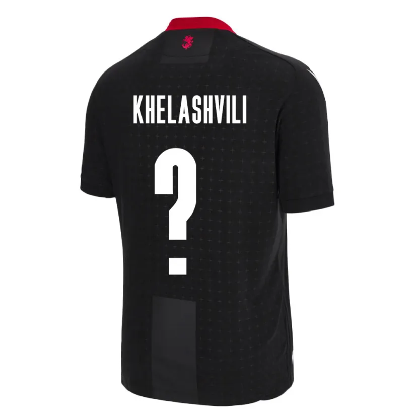 Danxen Hombre Camiseta Georgia Luka Khelashvili #0 Negro 2ª Equipación 24-26 La Camisa