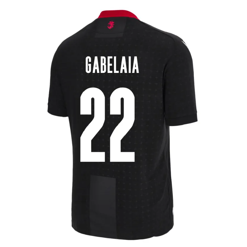 Danxen Hombre Camiseta Georgia Svetalna Gabelaia #22 Negro 2ª Equipación 24-26 La Camisa