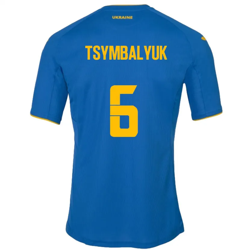 Danxen Hombre Camiseta Ucrania Maksym Tsymbalyuk #6 Azul 2ª Equipación 24-26 La Camisa