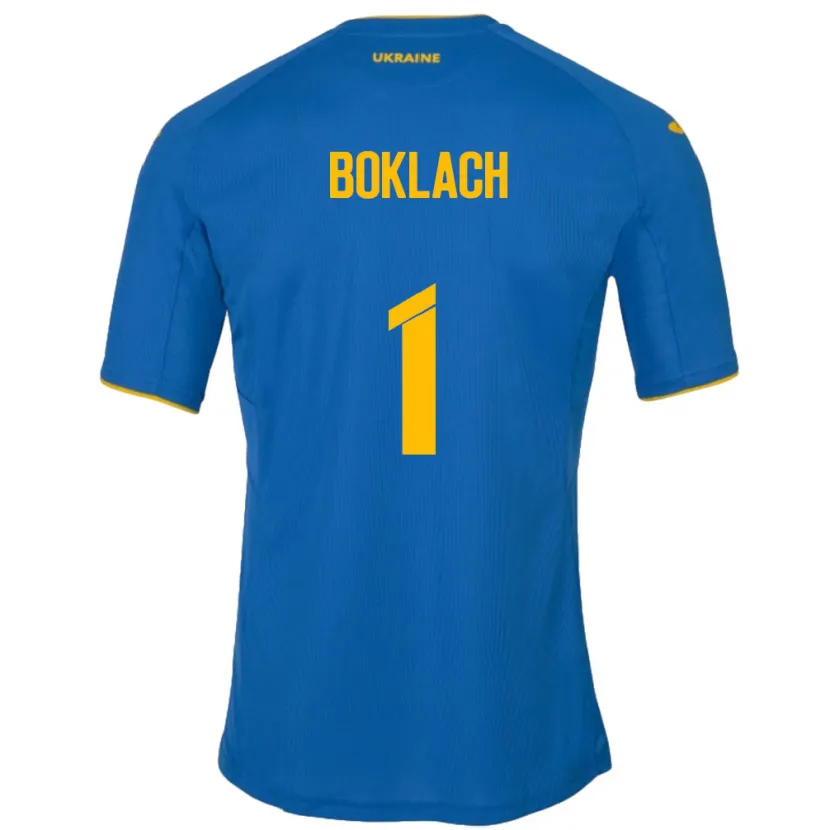 Danxen Hombre Camiseta Ucrania Kateryna Boklach #1 Azul 2ª Equipación 24-26 La Camisa