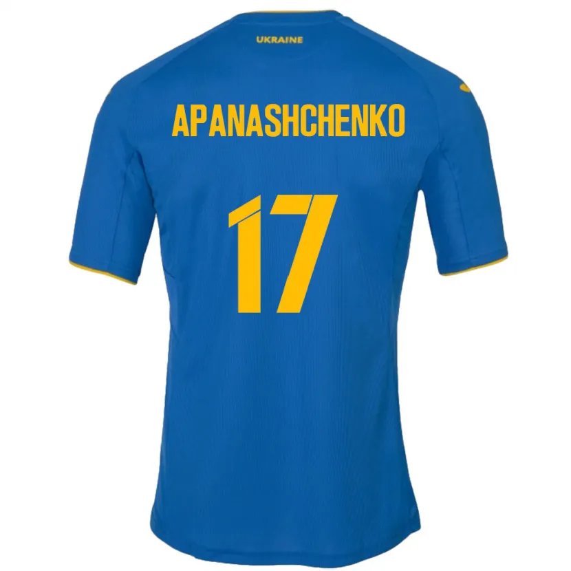 Danxen Hombre Camiseta Ucrania Daryna Apanashchenko #17 Azul 2ª Equipación 24-26 La Camisa