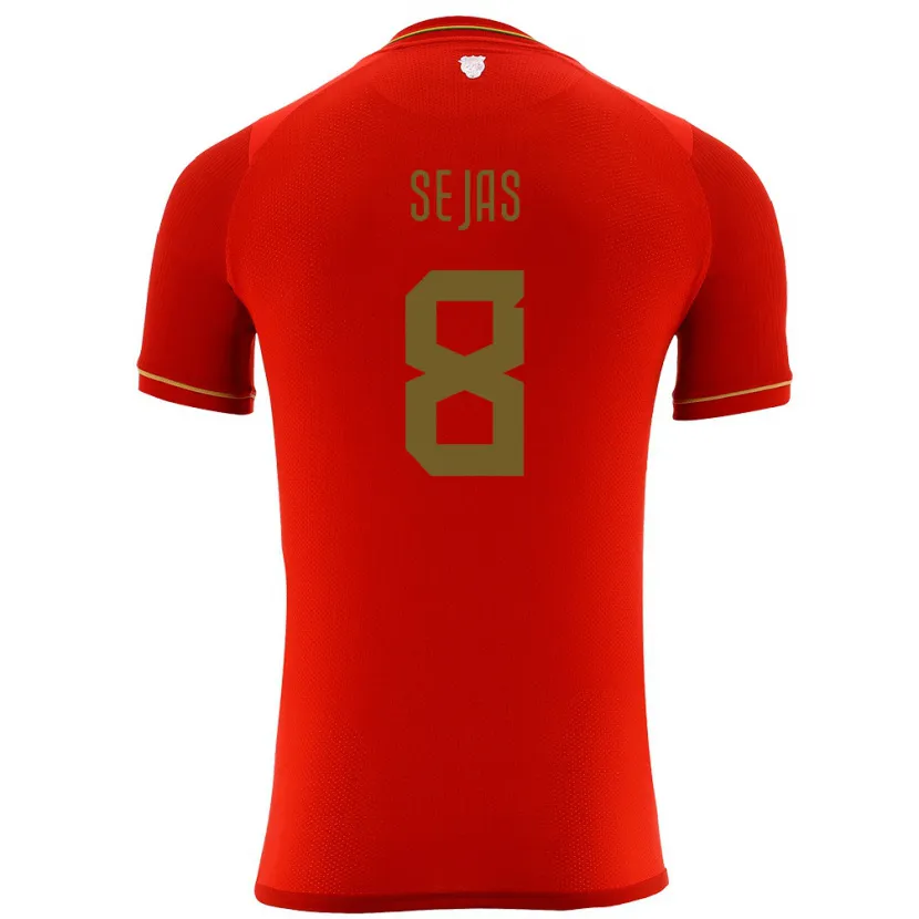 Danxen Hombre Camiseta Bolivia Carlos Sejas #8 Rojo 2ª Equipación 24-26 La Camisa