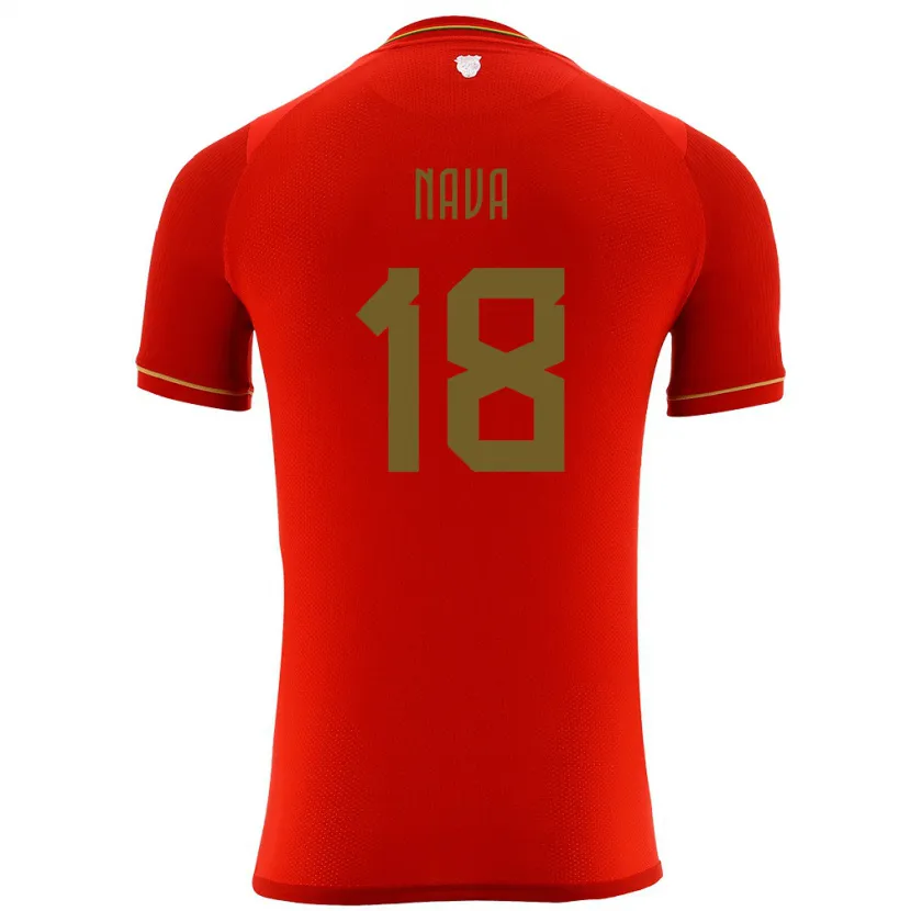 Danxen Hombre Camiseta Bolivia Fernando Nava #18 Rojo 2ª Equipación 24-26 La Camisa