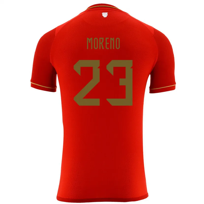 Danxen Hombre Camiseta Bolivia Leonel Moreno #23 Rojo 2ª Equipación 24-26 La Camisa