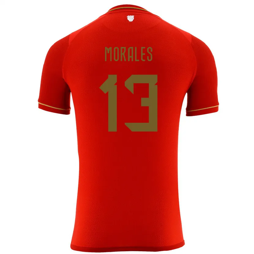 Danxen Hombre Camiseta Bolivia Ericka Morales #13 Rojo 2ª Equipación 24-26 La Camisa