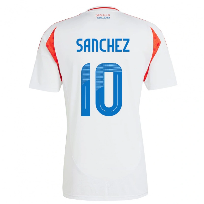Danxen Hombre Camiseta Chile Alexis Sánchez #10 Blanco 2ª Equipación 24-26 La Camisa