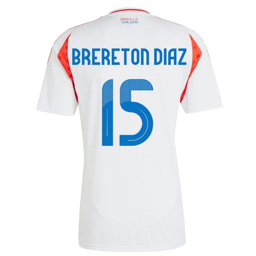 Danxen Hombre Camiseta Chile Ben Brereton Díaz #22 Blanco 2ª Equipación 24-26 La Camisa