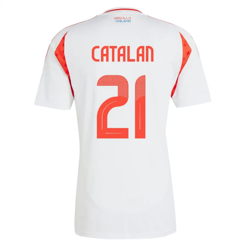 Danxen Hombre Camiseta Chile Matías Catalán #21 Blanco 2ª Equipación 24-26 La Camisa