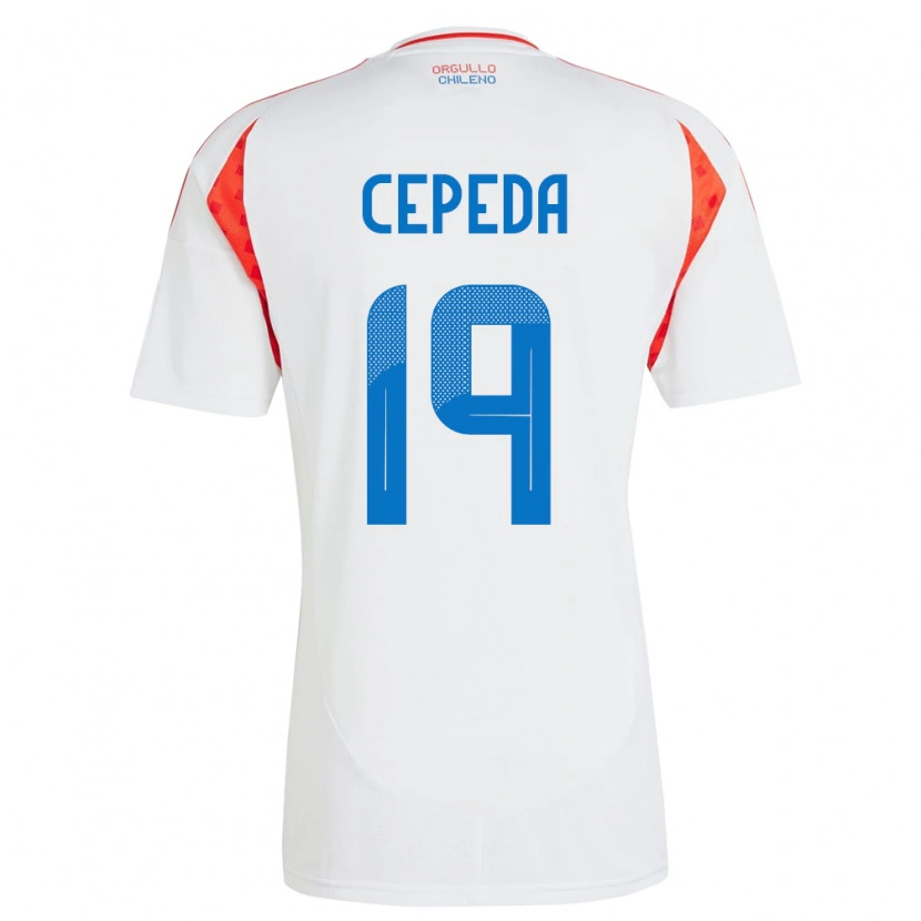 Danxen Hombre Camiseta Chile Lucas Cepeda #19 Blanco 2ª Equipación 24-26 La Camisa