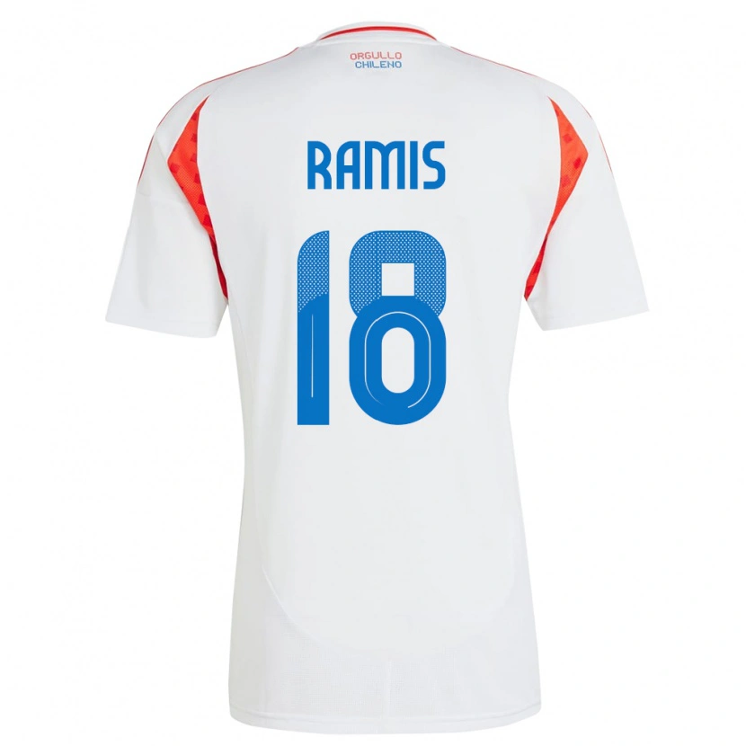 Danxen Hombre Camiseta Chile Oliver Ramis #18 Blanco 2ª Equipación 24-26 La Camisa