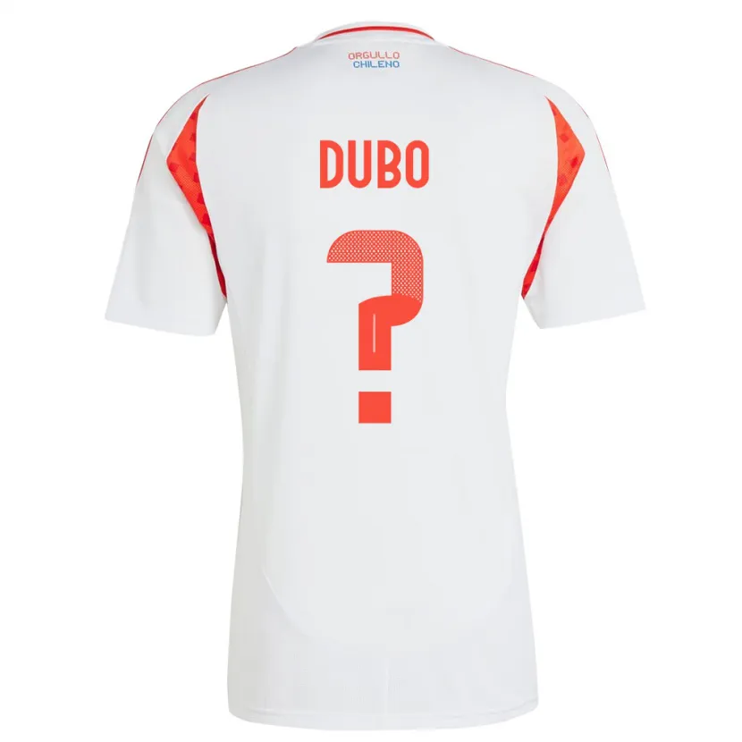 Danxen Hombre Camiseta Chile Alexander Dubó #0 Blanco 2ª Equipación 24-26 La Camisa