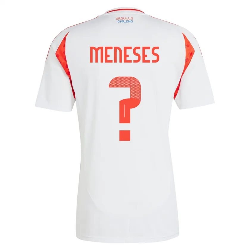 Danxen Hombre Camiseta Chile Joaquín Meneses #0 Blanco 2ª Equipación 24-26 La Camisa