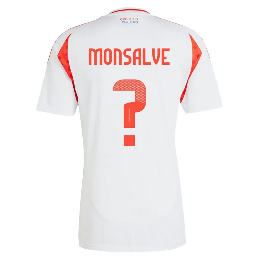 Danxen Hombre Camiseta Chile Gaspar Monsalve #0 Blanco 2ª Equipación 24-26 La Camisa