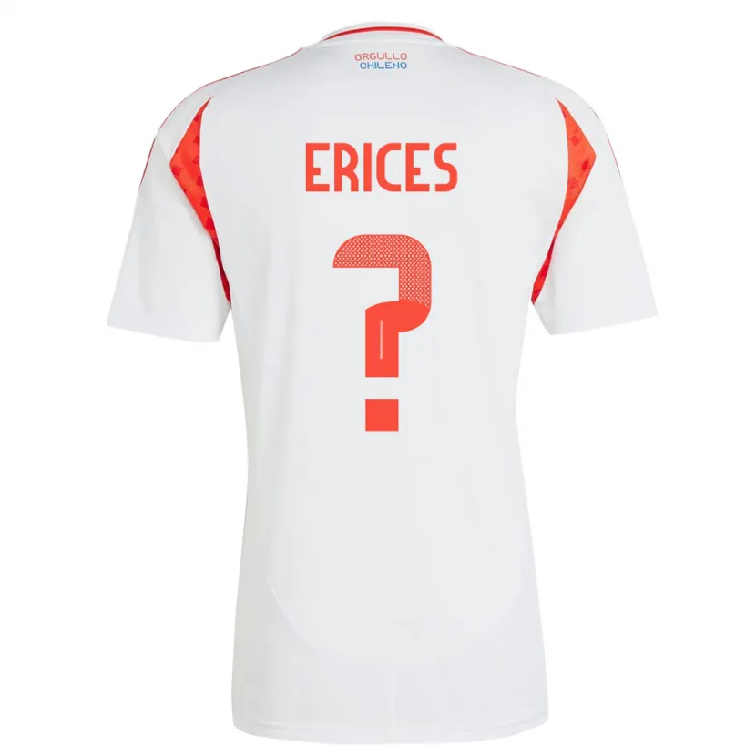 Danxen Hombre Camiseta Chile Felipe Erices #0 Blanco 2ª Equipación 24-26 La Camisa