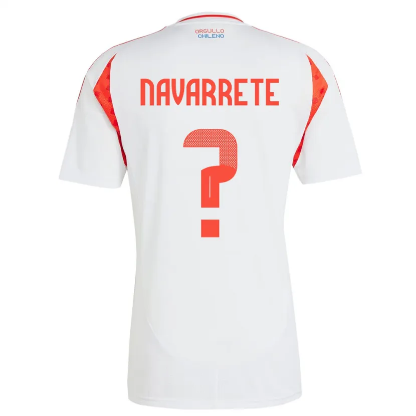 Danxen Hombre Camiseta Chile Sebastián Navarrete #0 Blanco 2ª Equipación 24-26 La Camisa