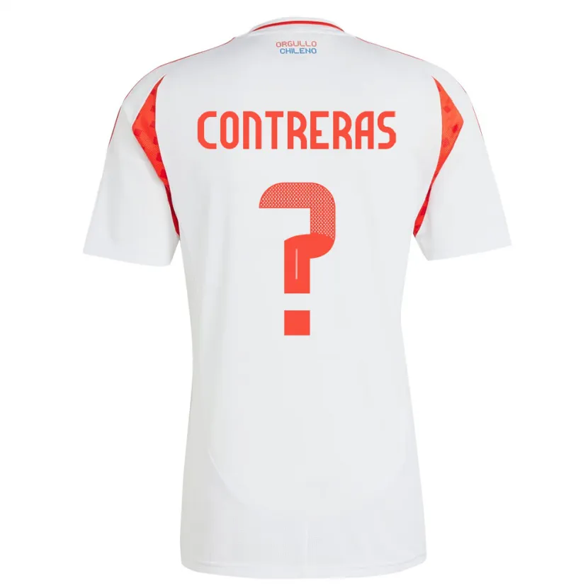 Danxen Hombre Camiseta Chile Mathías Contreras #0 Blanco 2ª Equipación 24-26 La Camisa