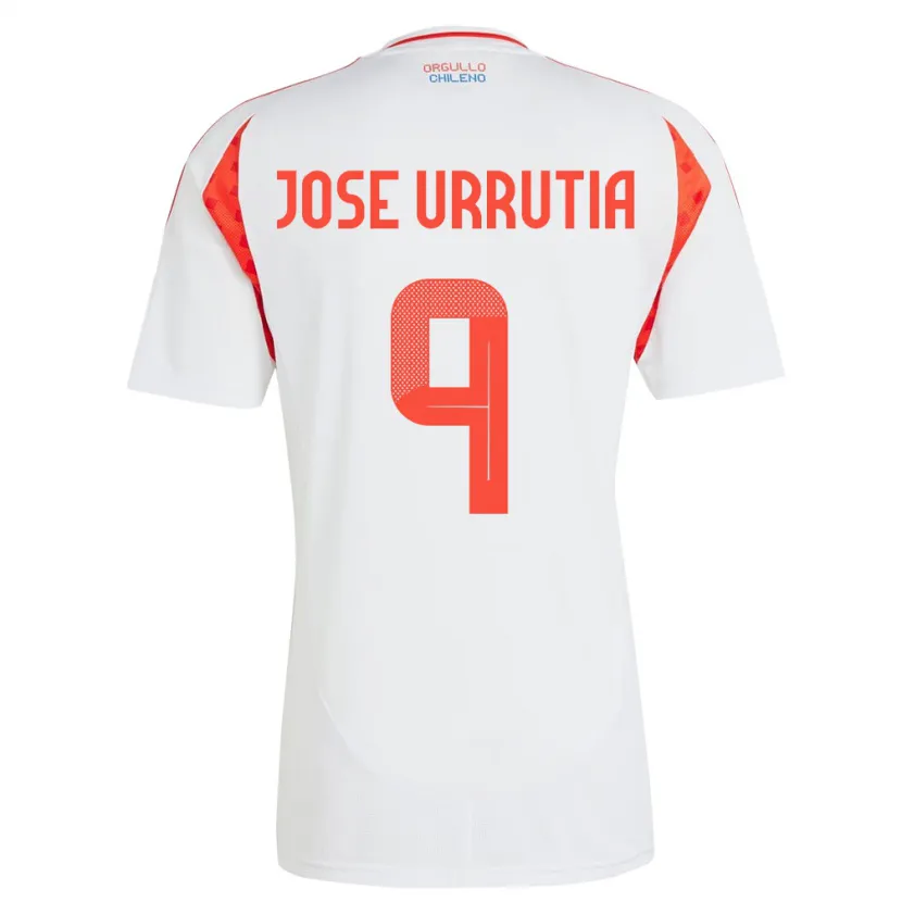 Danxen Hombre Camiseta Chile María José Urrutia #9 Blanco 2ª Equipación 24-26 La Camisa