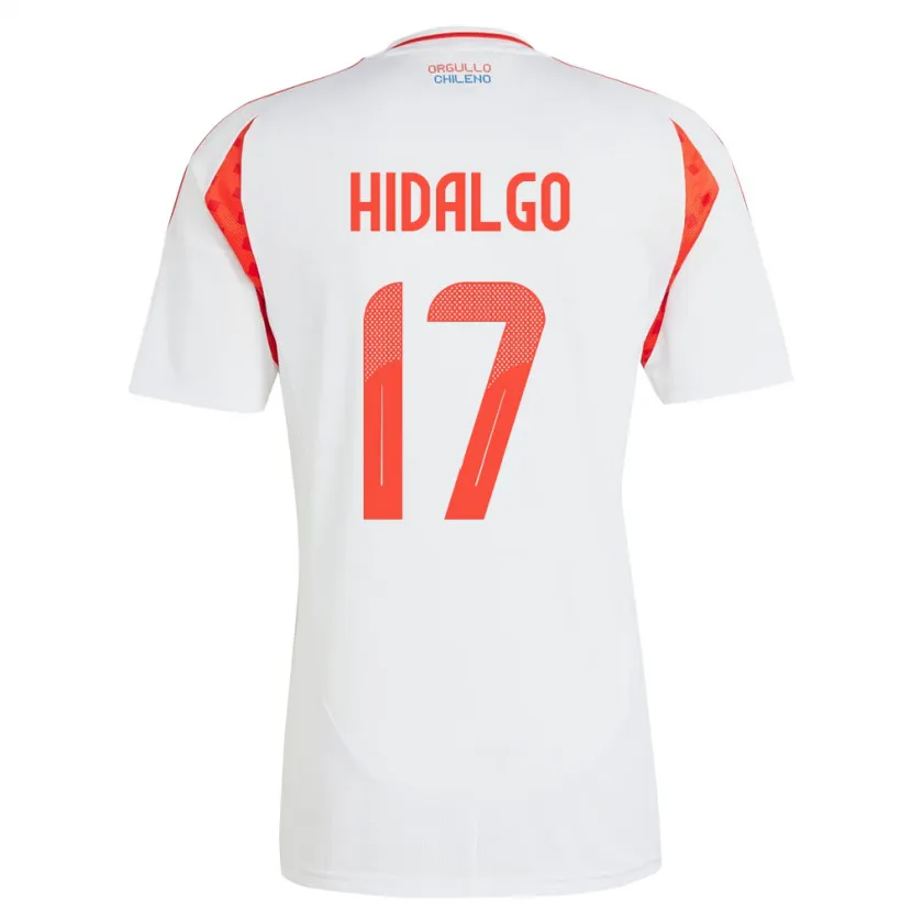 Danxen Hombre Camiseta Chile Fernanda Hidalgo #17 Blanco 2ª Equipación 24-26 La Camisa