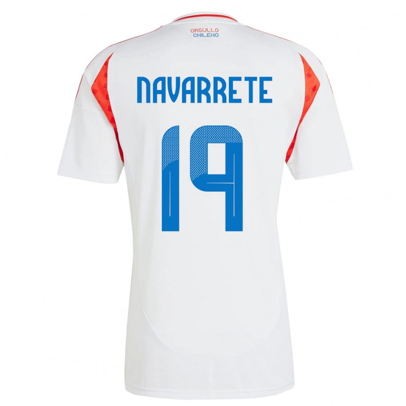 Danxen Hombre Camiseta Chile Valentina Navarrete #19 Blanco 2ª Equipación 24-26 La Camisa