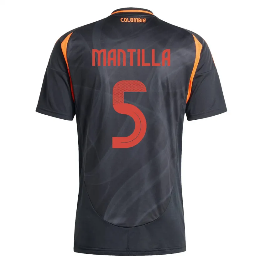 Danxen Hombre Camiseta Colombia Kevin Mantilla #5 Negro 2ª Equipación 24-26 La Camisa