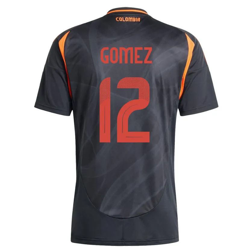 Danxen Hombre Camiseta Colombia Juan Gómez #12 Negro 2ª Equipación 24-26 La Camisa