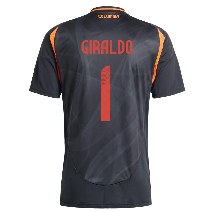Danxen Hombre Camiseta Colombia Natalia Giraldo #1 Negro 2ª Equipación 24-26 La Camisa