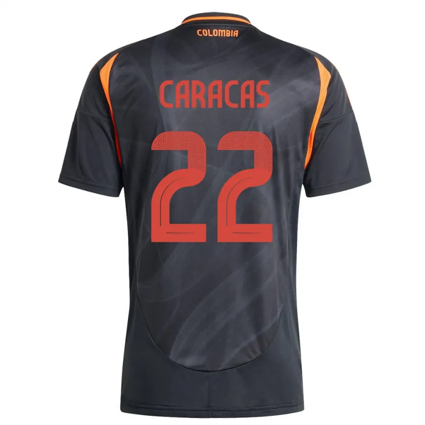 Danxen Hombre Camiseta Colombia Daniela Caracas #22 Negro 2ª Equipación 24-26 La Camisa