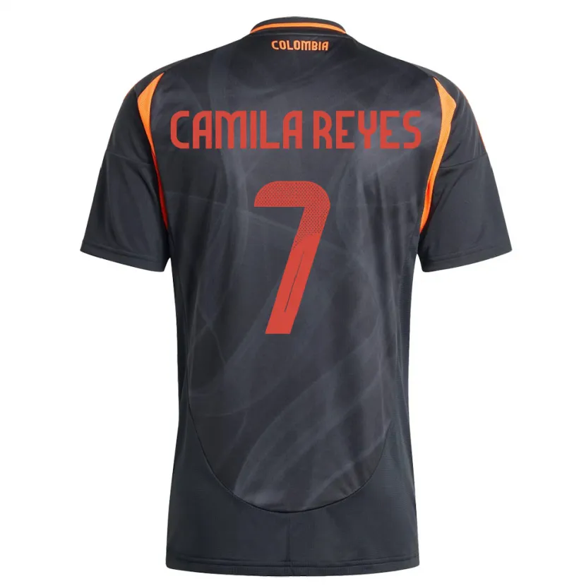 Danxen Hombre Camiseta Colombia María Camila Reyes #7 Negro 2ª Equipación 24-26 La Camisa