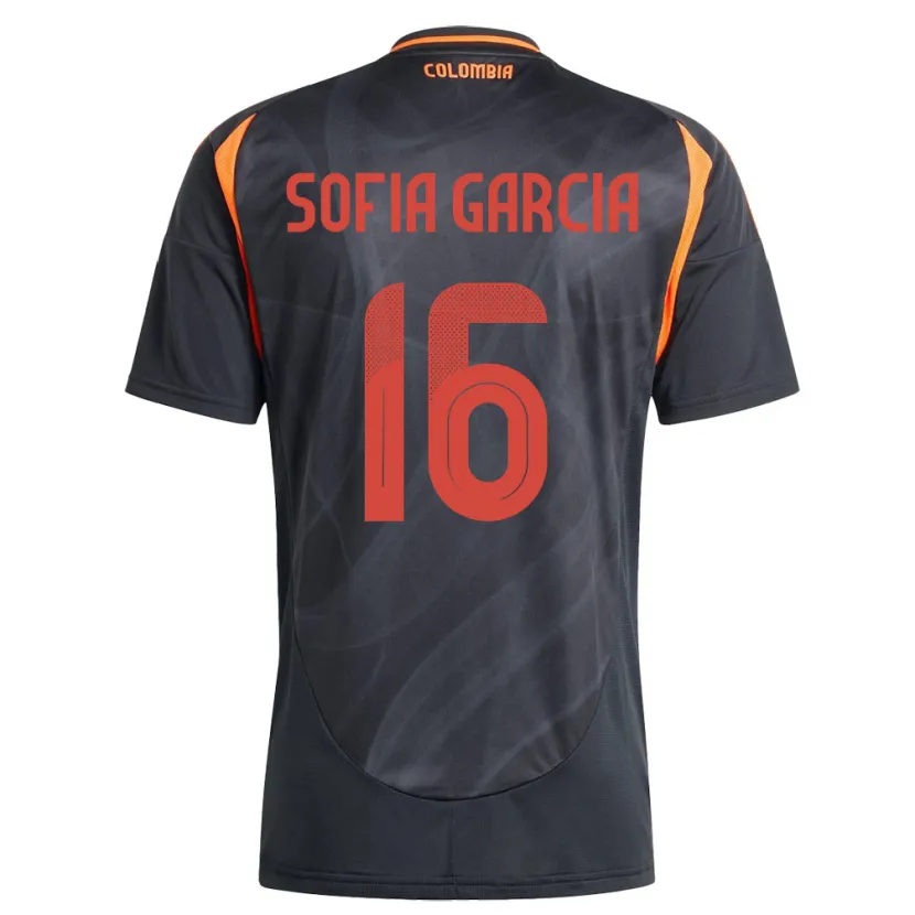 Danxen Hombre Camiseta Colombia Sofía García #16 Negro 2ª Equipación 24-26 La Camisa