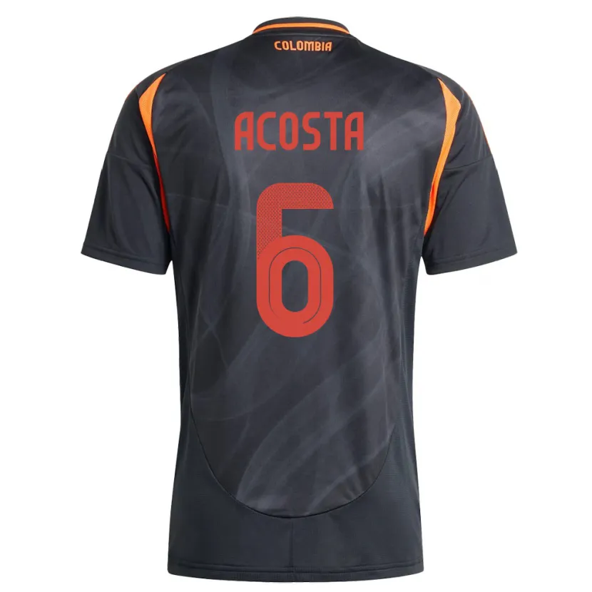 Danxen Hombre Camiseta Colombia Viviana Acosta #6 Negro 2ª Equipación 24-26 La Camisa