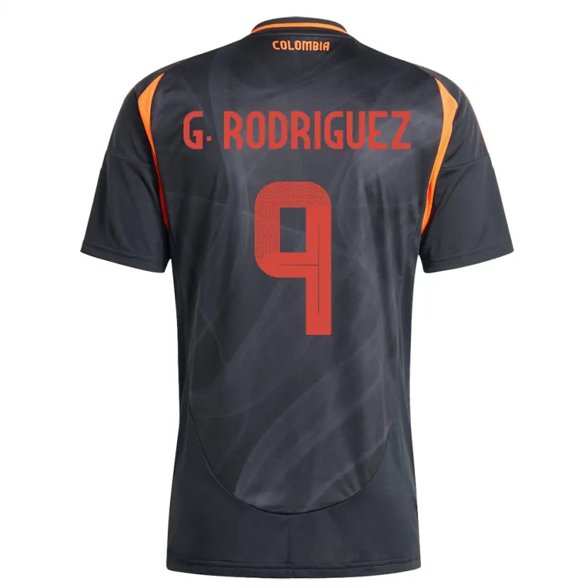 Danxen Hombre Camiseta Colombia Gabriela Rodríguez #9 Negro 2ª Equipación 24-26 La Camisa