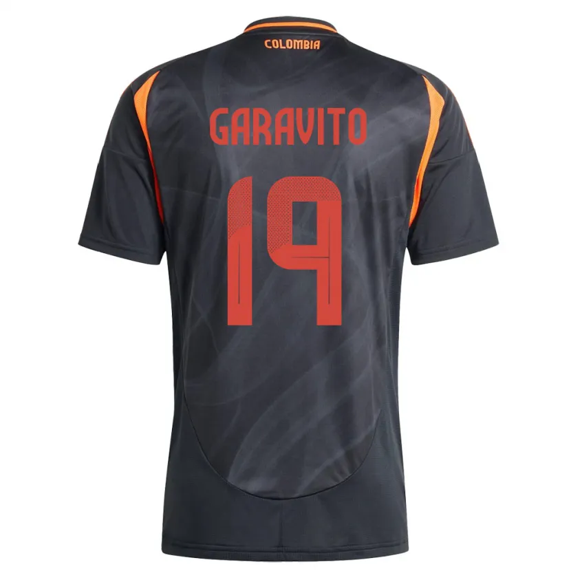 Danxen Hombre Camiseta Colombia Laura Garavito #19 Negro 2ª Equipación 24-26 La Camisa
