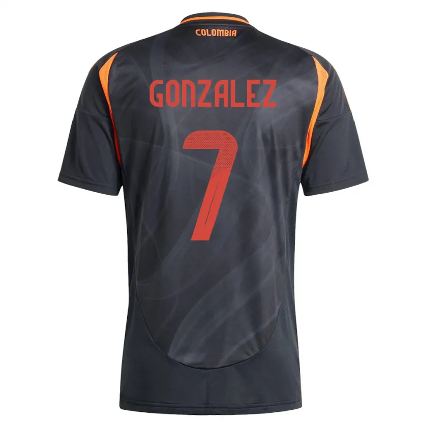 Danxen Hombre Camiseta Colombia Celis González #7 Negro 2ª Equipación 24-26 La Camisa