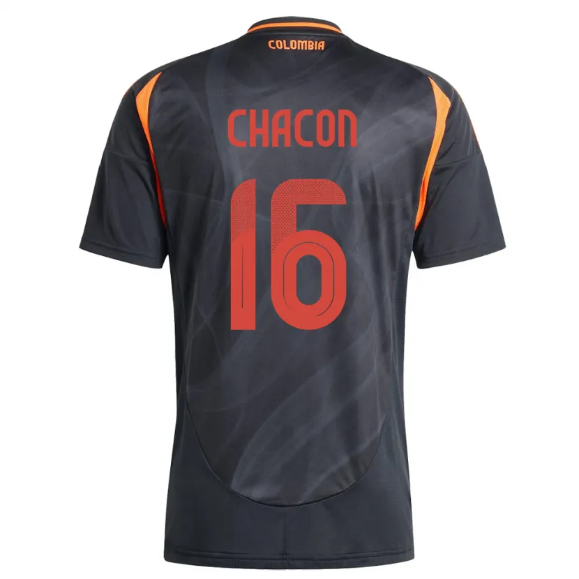 Danxen Hombre Camiseta Colombia Ivonne Chacón #16 Negro 2ª Equipación 24-26 La Camisa