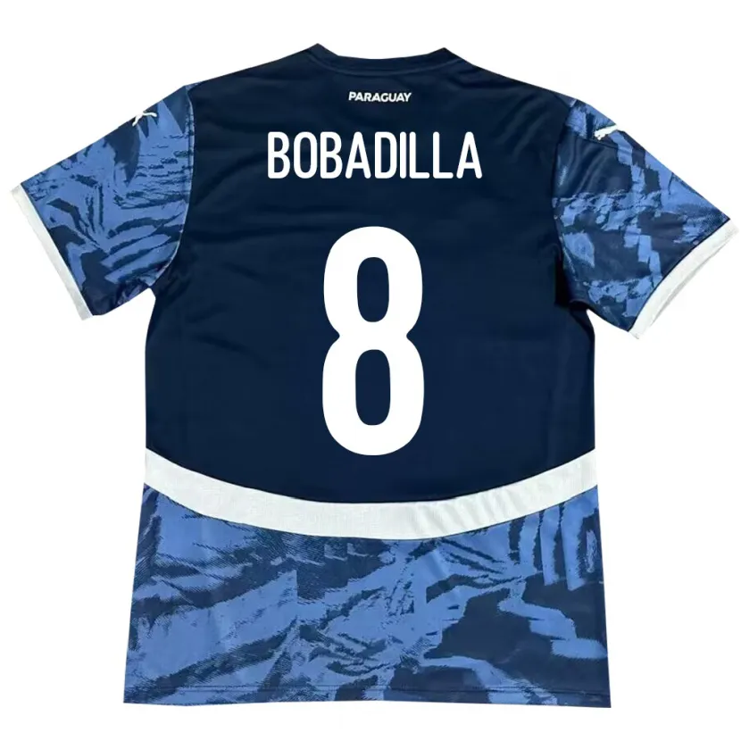 Danxen Hombre Camiseta Paraguay Damián Bobadilla #8 Azul 2ª Equipación 24-26 La Camisa