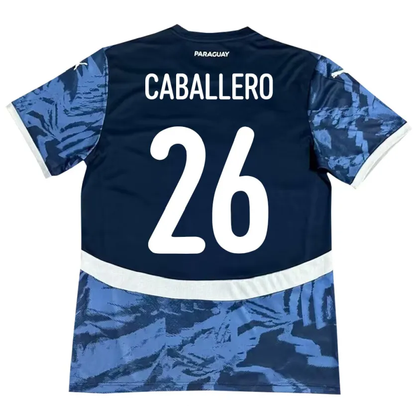 Danxen Hombre Camiseta Paraguay Hernesto Caballero #26 Azul 2ª Equipación 24-26 La Camisa