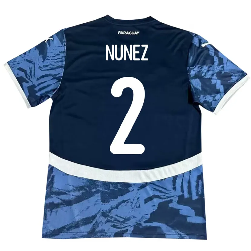 Danxen Hombre Camiseta Paraguay Alan Núñez #2 Azul 2ª Equipación 24-26 La Camisa